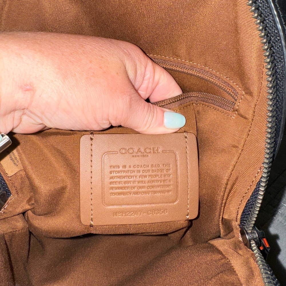 Coach Signature Black and Tan Crossbody Bag - Picture 10 of 13